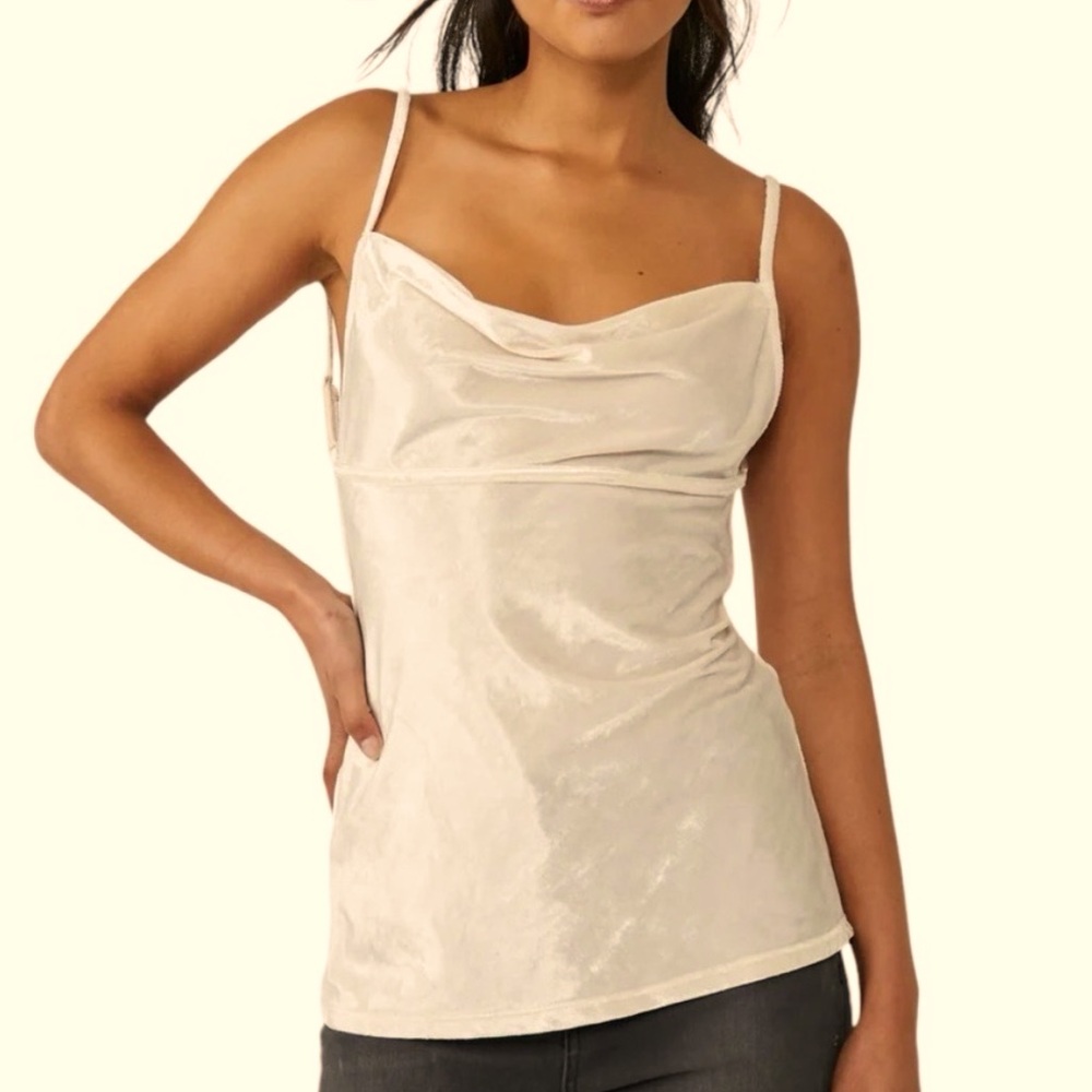 NWT! Free People Intimately All Night Velvet Tunic Champagne Women’s Size Small